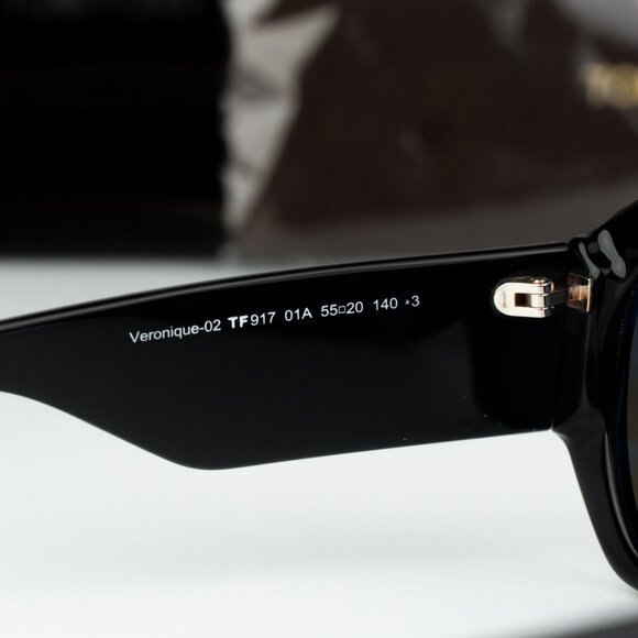 Tom Ford Women Sunglasses Black Smoke Square VERONIQUE-02 FT0917 01A BRAND NEW